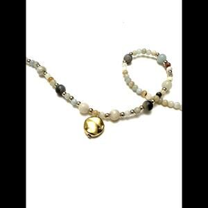 Multi-Colored Amazonite Necklace with Gold Accent